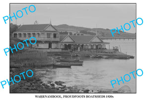 LARGE PHOTO OF OLD WARRNAMBOOL PROUDFOOT BOAT SHED 1930