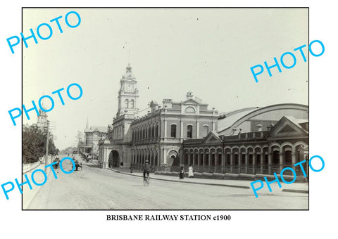 LARGE PHOTO OF OLD BRISBANE RAILWAY STATION, QLD c1900