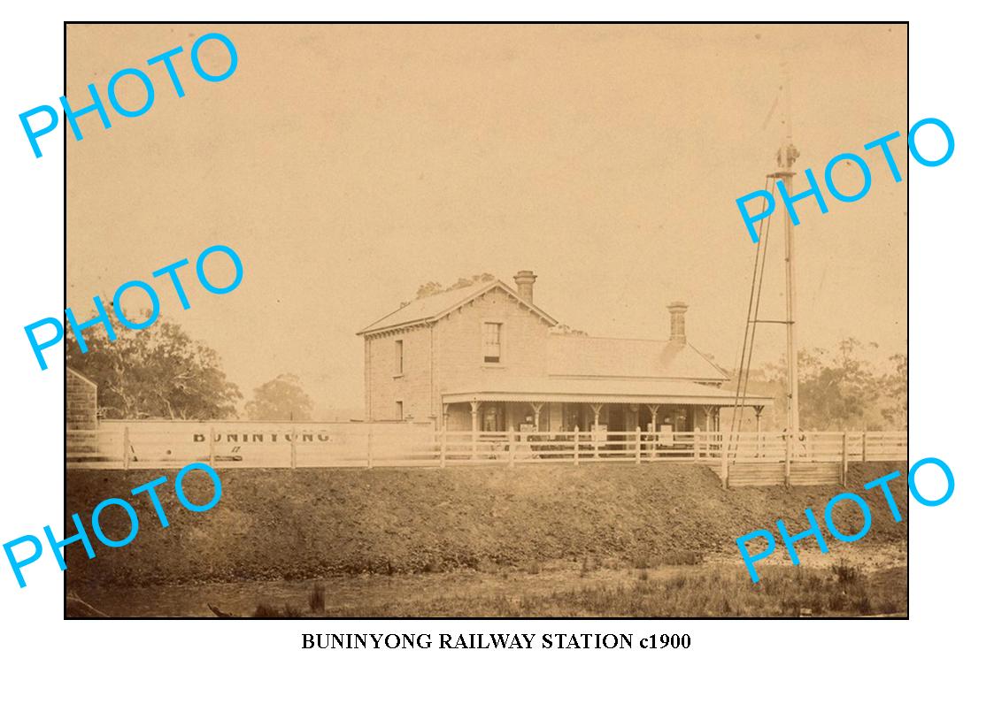 LARGE PHOTO OF OLD BUNINYONG RAILWAY STATION, VIC c1900