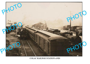 LARGE PHOTO OF OLD COLAC RAILWAY STATION, VIC c1920