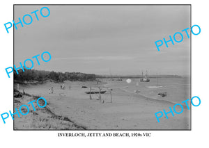 LARGE PHOTO OF OLD INVERLOCH JETTY & BEACH, VIC 1920s