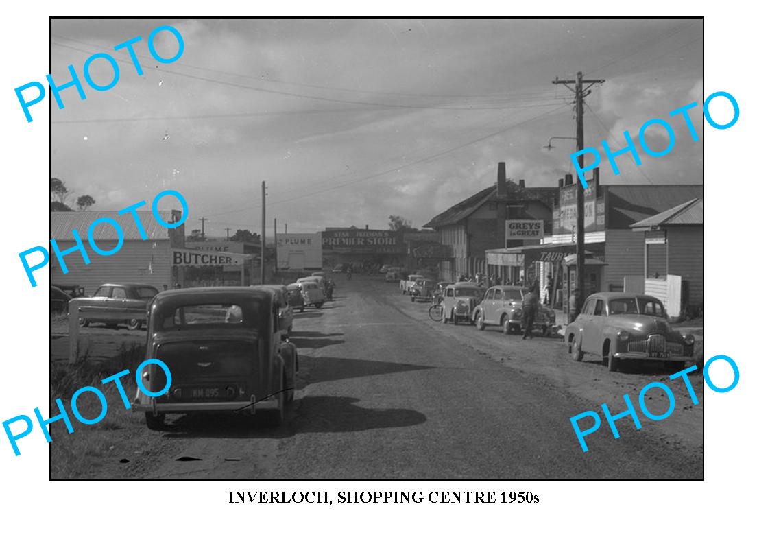 LARGE PHOTO OF OLD INVERLOCH SHOPPING CENTRE, VIC 1950s