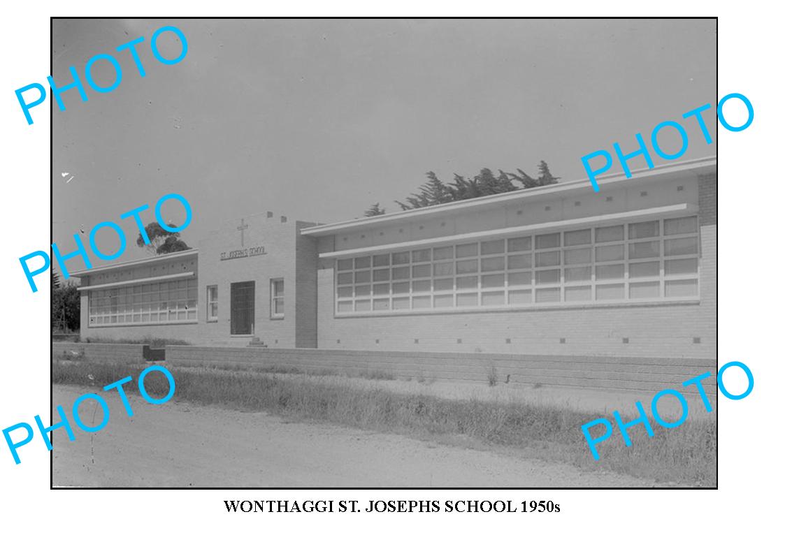 LARGE PHOTO OF OLD WONTHAGGI St JOSEPHs SCHOOL 1950s