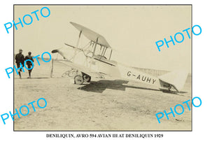 LARGE PHOTO OF OLD AVRO 594 AVIAN III DENILIQUIN 1929 1