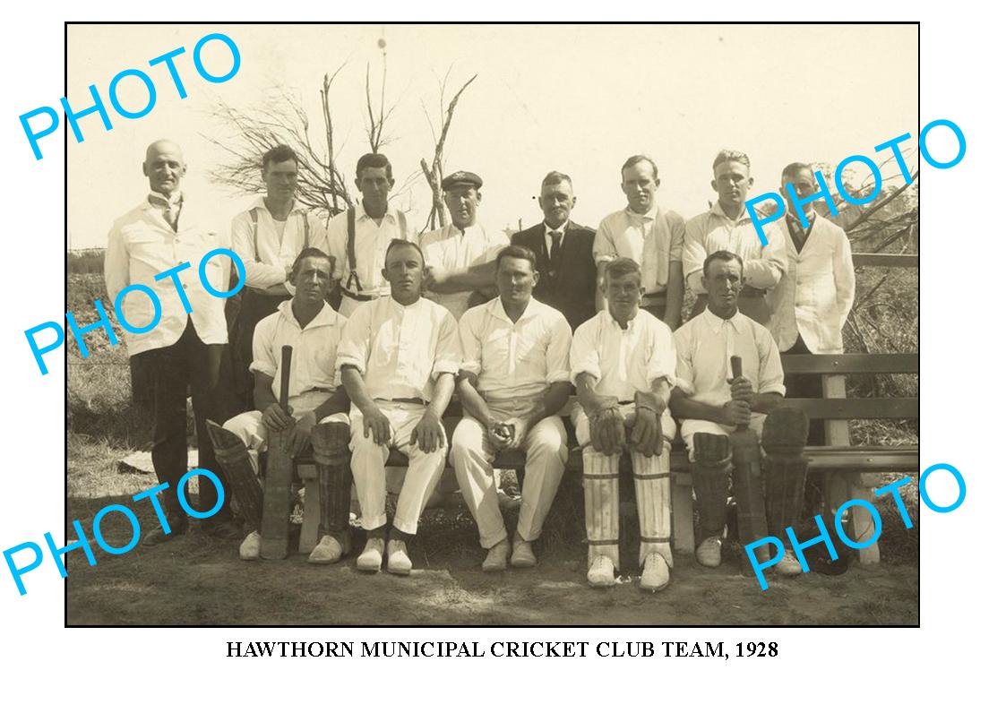 LARGE PHOTO OF OLD HAWTHORN CRICKET CLUB TEAM, 1928 VIC