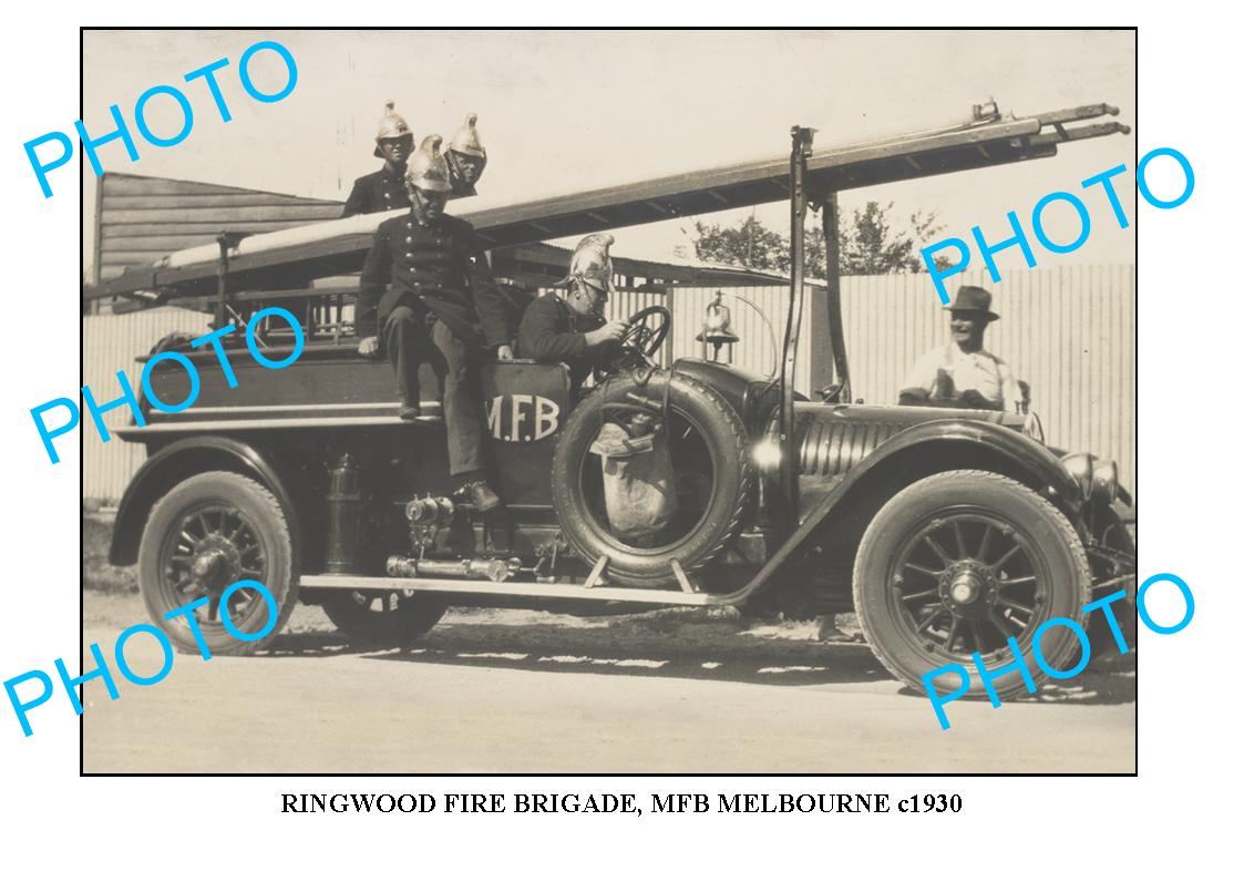 LARGE PHOTO OF OLD RINGWOOD FIRE BRIGADE MBF c1930