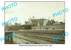 LARGE PHOTO OF OLD SPRINGWOOD RAILWAY STATION c1920
