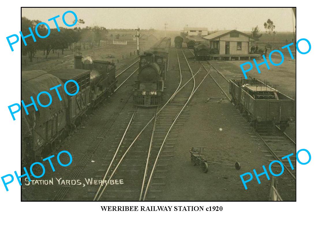 LARGE PHOTO OF OLD WERRIBEE RAILWAY STATION c1920, VIC