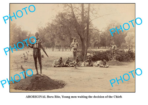 OLD AUST ABORIGINAL LARGE PHOTO OF BORA RITE, CHIEFS