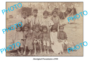 OLD ABORIGINAL LARGE PHOTO, PICCANINNIE KIDS c1900