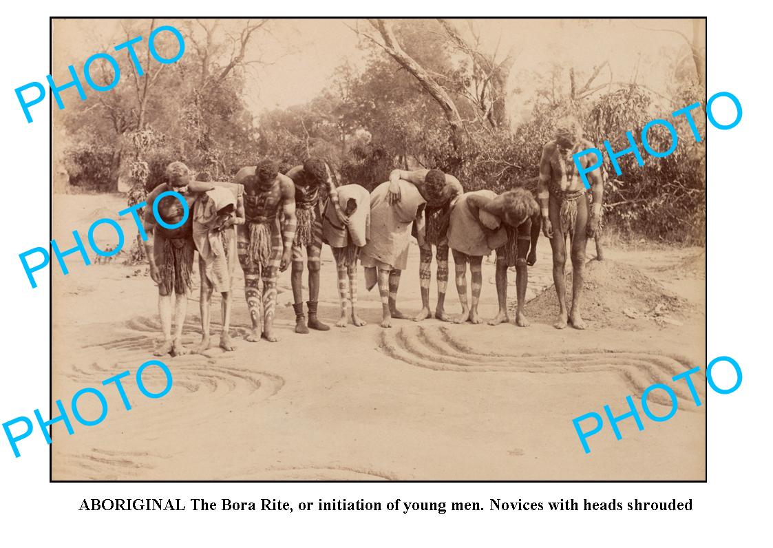 OLD ABORIGINAL LARGE PHOTO, BORA RITE, INITIATION c1900