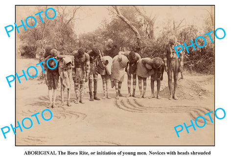 OLD ABORIGINAL LARGE PHOTO, BORA RITE, INITIATION c1900