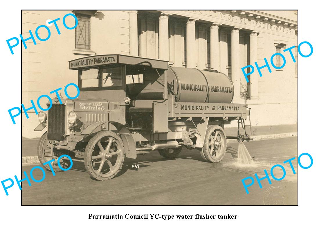 OLD LARGE PHOTO OF PARRAMATTA COUNCIL WATER TANKER 1930