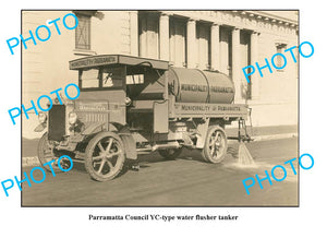 OLD LARGE PHOTO OF PARRAMATTA COUNCIL WATER TANKER 1930