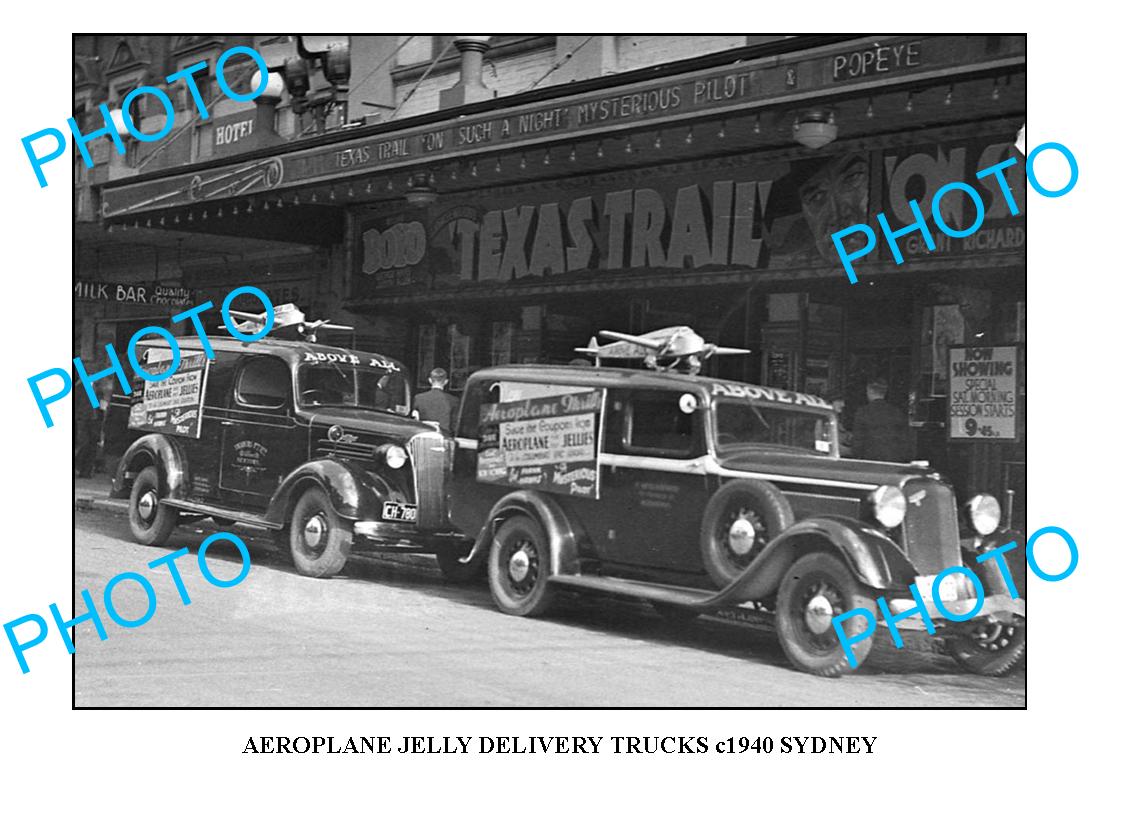 OLD LARGE PHOTO OF AEROPLANE JELLY TRUCK c1940 NSW 2
