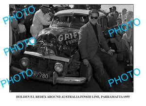 OLD LARGE PHOTO OF FJ HOLDEN, REDEX RALLY 55 PARRAMATTA