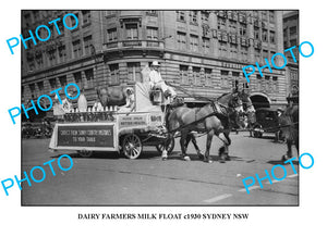 OLD LARGE PHOTO DAIRY FARMERS MILK FLOAT c1930 NSW