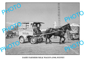 OLD LARGE PHOTO DAIRY FARMERS MILK WAGON c1940 NSW