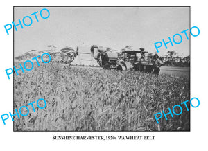OLD LARGE PHOTO SUNSHINE HARVESTER IN ACTION c1920 WA 1
