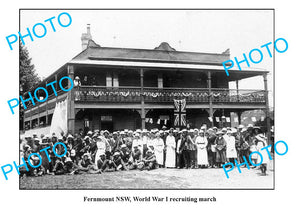 OLD LARGE PHOTO FERNMOUNT WWI RECRUITING MARCH, NSW