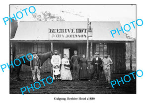 OLD LARGE PHOTO GULGONG NSW, BEEHIVE HOTEL c1880