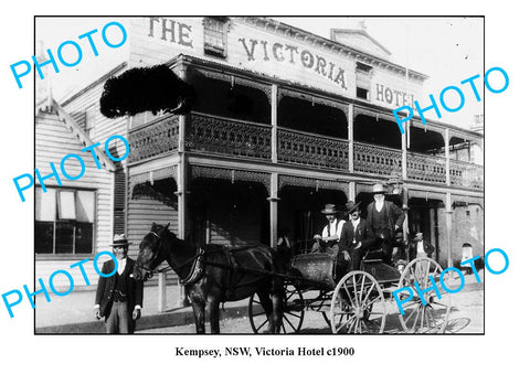 OLD LARGE PHOTO  KEMPSEY NSW, VICTORIA HOTEL c1900