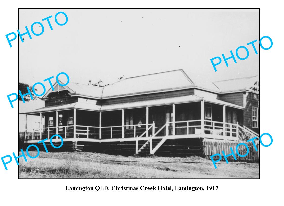 OLD LARGE PHOTO LAMINGTON QLD, CHRISTMAS CREEK HOTEL