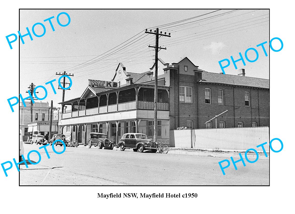 OLD LARGE PHOTO MAYFIELD NSW, MAYFIELD HOTEL c1950