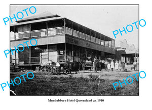 OLD LARGE PHOTO MUNDUBBERA QUEENSLAND HOTEL c1910