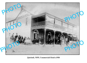 OLD LARGE PHOTO QUIRINDI NSW, COMMERCIAL HOTEL c1900