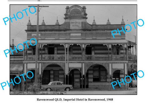 OLD LARGE PHOTO RAVENSWOOD QLD, IMPERIAL HOTEL c1968