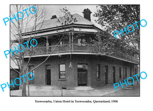 OLD LARGE PHOTO TOOWOOMBA QLD, UNION HOTEL c1906