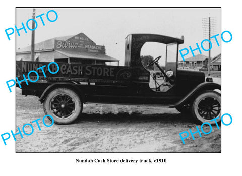 OLD LARGE PHOTO NUNDAH QLD CASH STORE TRUCK c1910