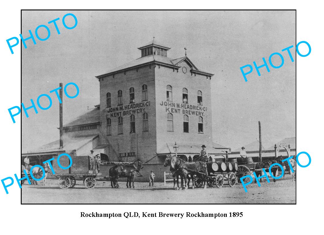 OLD LARGE PHOTO ROCKHAMPTON QLD, KENT BREWERY c1895