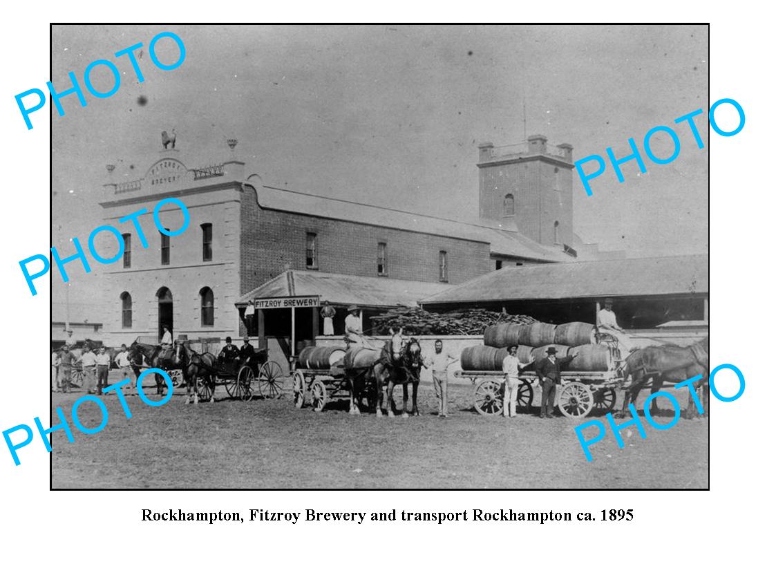 OLD LARGE PHOTO ROCKHAMPTON QLD FITZROY BREWERY c1895 1