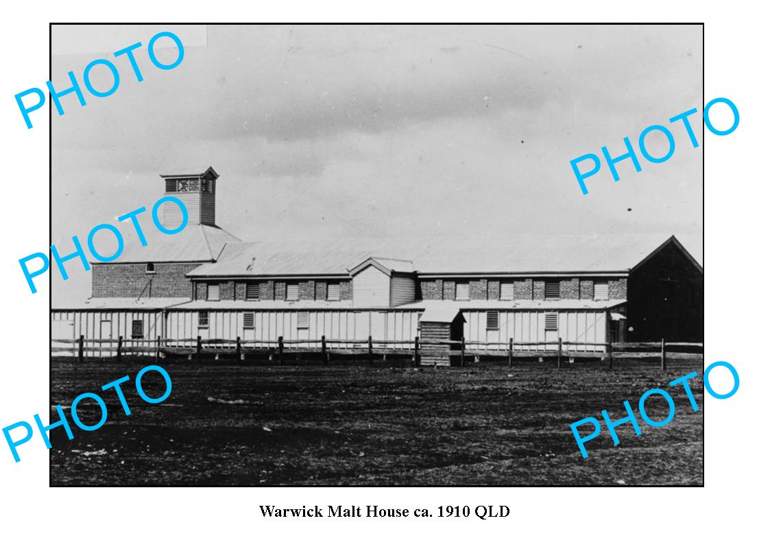 OLD LARGE PHOTO WARWICK QLD, MALT HOUSE c1910