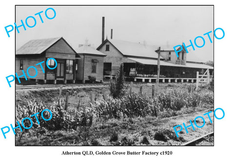 OLD LARGE PHOTO QLD, ATHERTON GOLDEN GROVE BUTTER FACTORY c1920