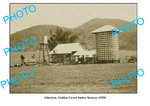 OLD LARGE PHOTO QLD, ATHERTON GOLDEN GROVE BUTTER FACTORY c1900