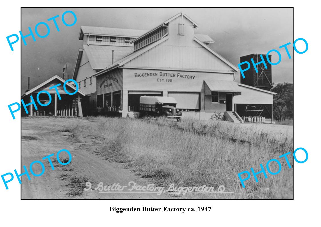 OLD LARGE PHOTO QLD, BIGGENDEN CO-OP BUTTER FACTORY c1947