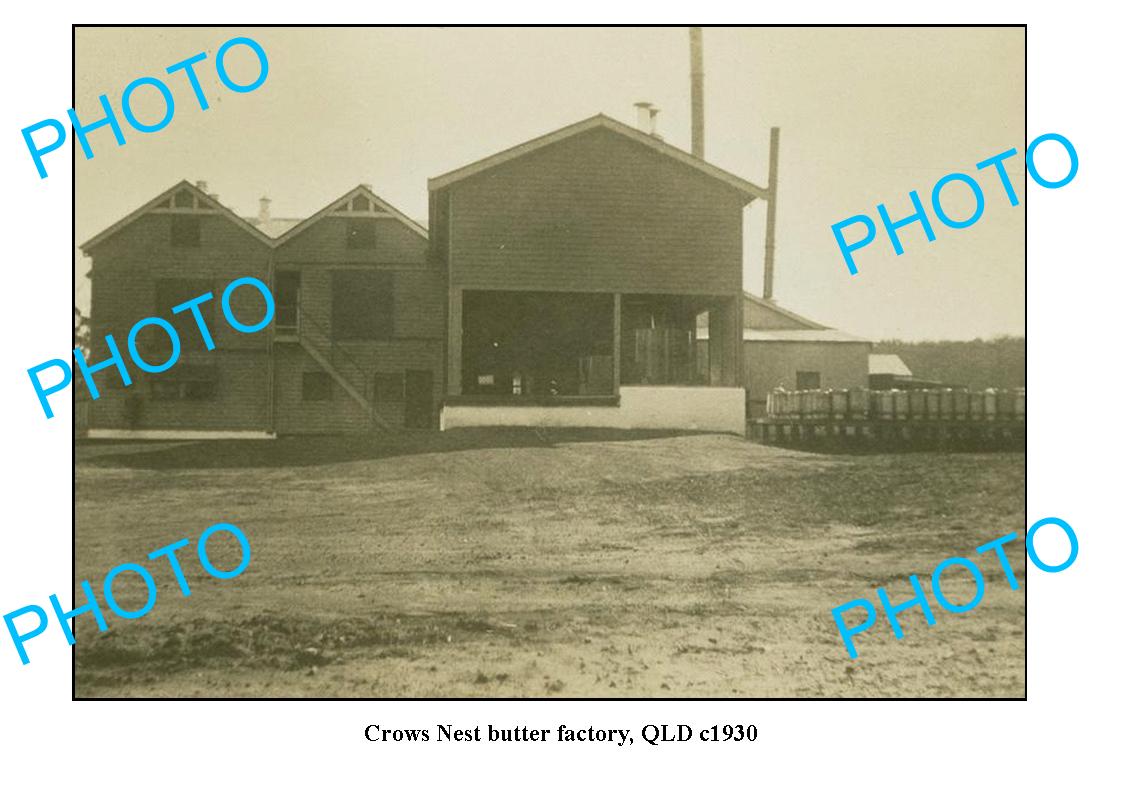 OLD LARGE PHOTO QLD, CROWS NEST DAIRY  BUTTER FACTORY c1930