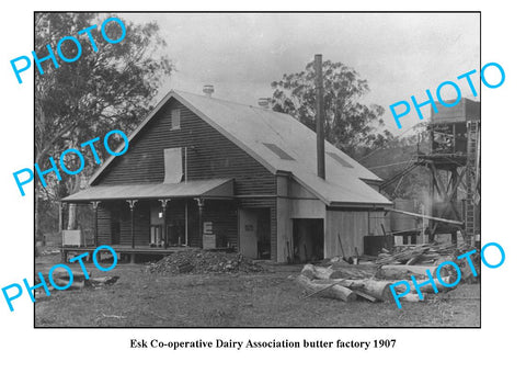 OLD LARGE PHOTO QLD, ESK DAIRY CO-OP BUTTER FACTORY c1907