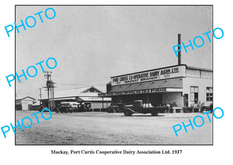 OLD LARGE PHOTO QLD, MACKAY, PORT CURTIS DAIRY CO-OP BUTTER FACTORY c1937