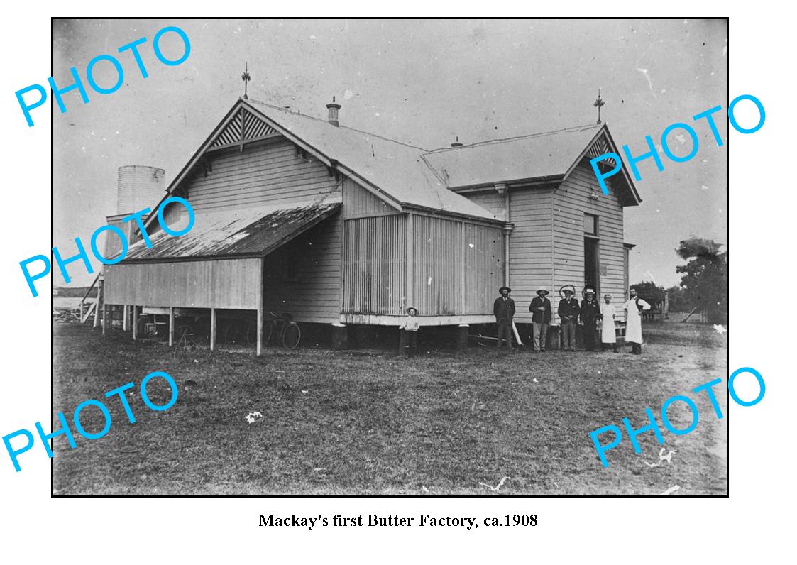 OLD LARGE PHOTO QLD, MACKAY, DAIRY BUTTER FACTORY c1908