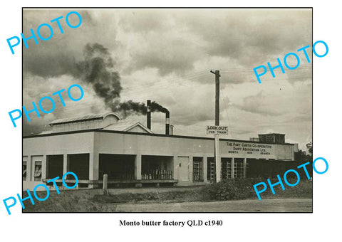 OLD LARGE PHOTO QLD, MONTO, PORT CURTIS DAIRY BUTTER FACTORY c1940