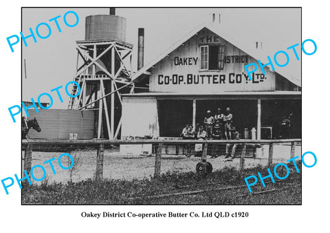 OLD LARGE PHOTO QLD, OAKAY DISTRICT DAIRY CO-OP BUTTER FACTORY c1920