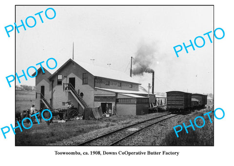 OLD LARGE PHOTO QLD, TOOWOOMBA DOWNS DAIRY CO-OP BUTTER FACTORY c1908