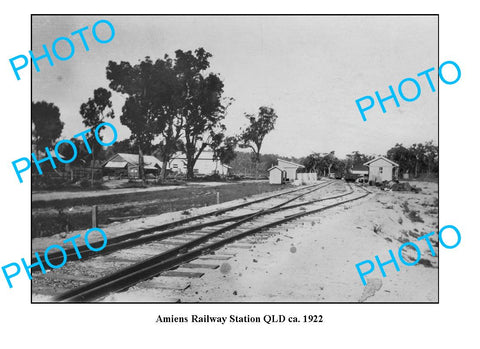 OLD LARGE PHOTO QLD, AMIENS RAILWAY STATION c1922