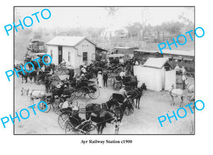 OLD LARGE PHOTO QLD, AYR RAILWAY STATION c1900