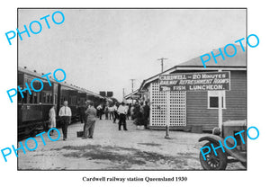 OLD LARGE PHOTO QLD, CARDWELL RAILWAY STATION c1930