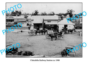 OLD LARGE PHOTO QLD, CHINCHILLA RAILWAY STATION c1908